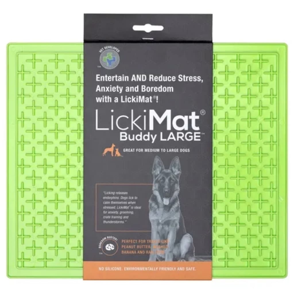 Comedouro Lento Pet  Tapete Lambe Lambe Lickimat Buddy Grande Verde Para Cachorro