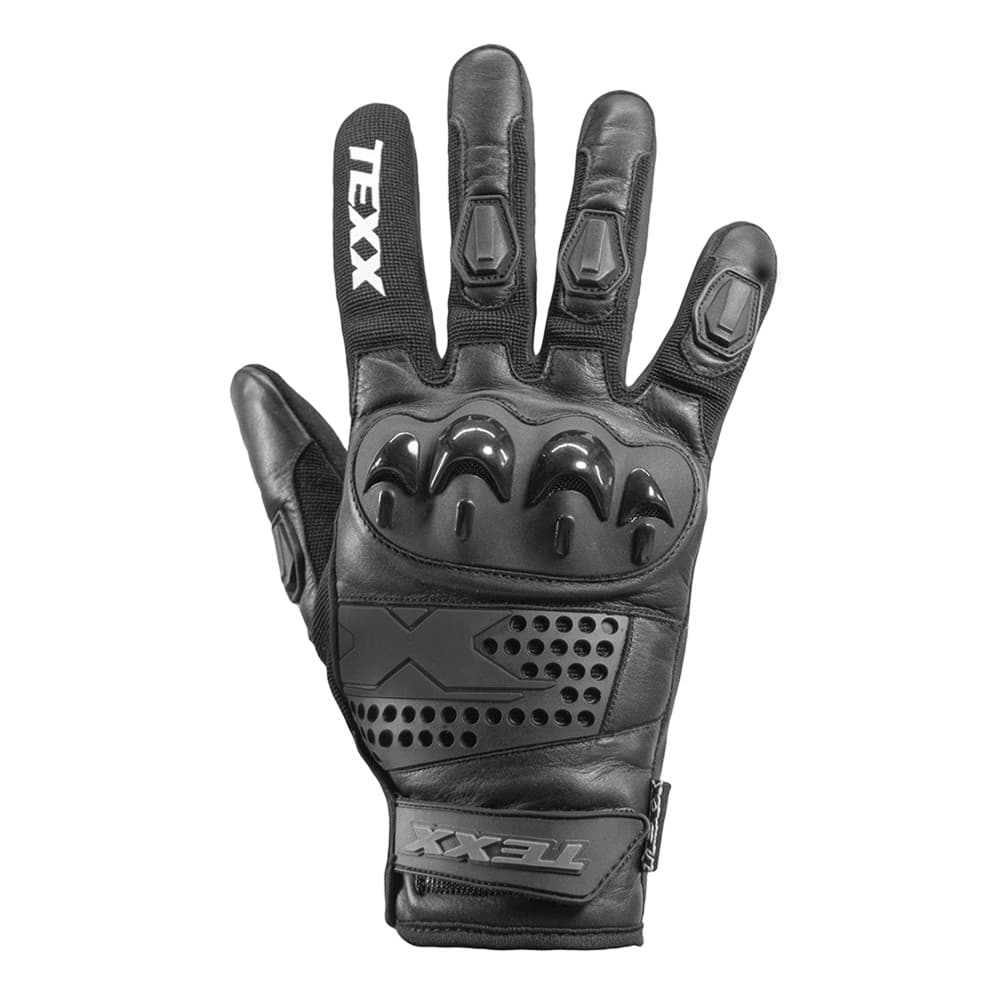 Luva Texx Old Shoot Couro Masculina Proteção para Moto com Reforço e Ajuste no Punho