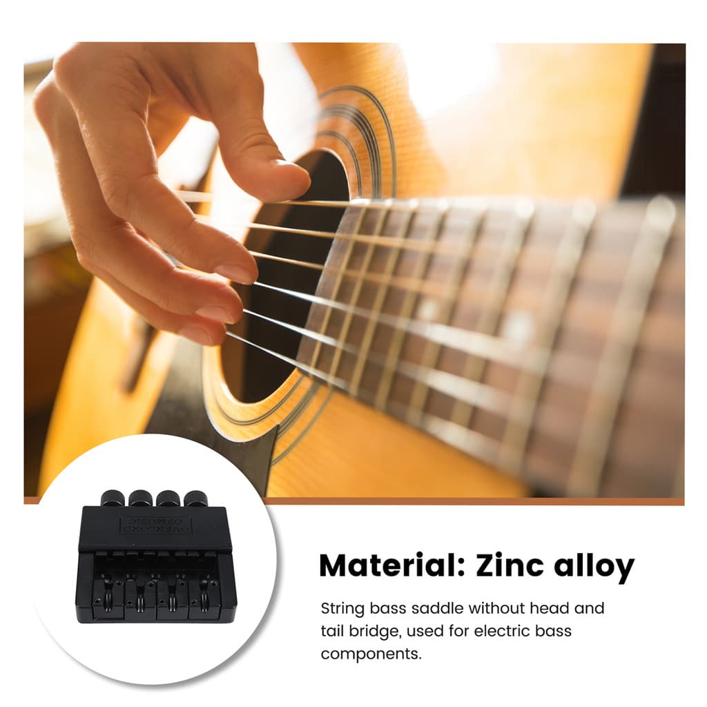 1 Conjunto De 4 Cordas Sistema De Ponte De Guitarra Sem Cabeça Peça Elétrica Para Substituição