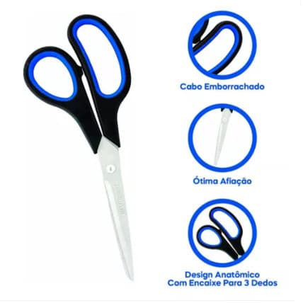 KIT 2 TESOURAS MULTIUSO COM 21 CENTIMETROS