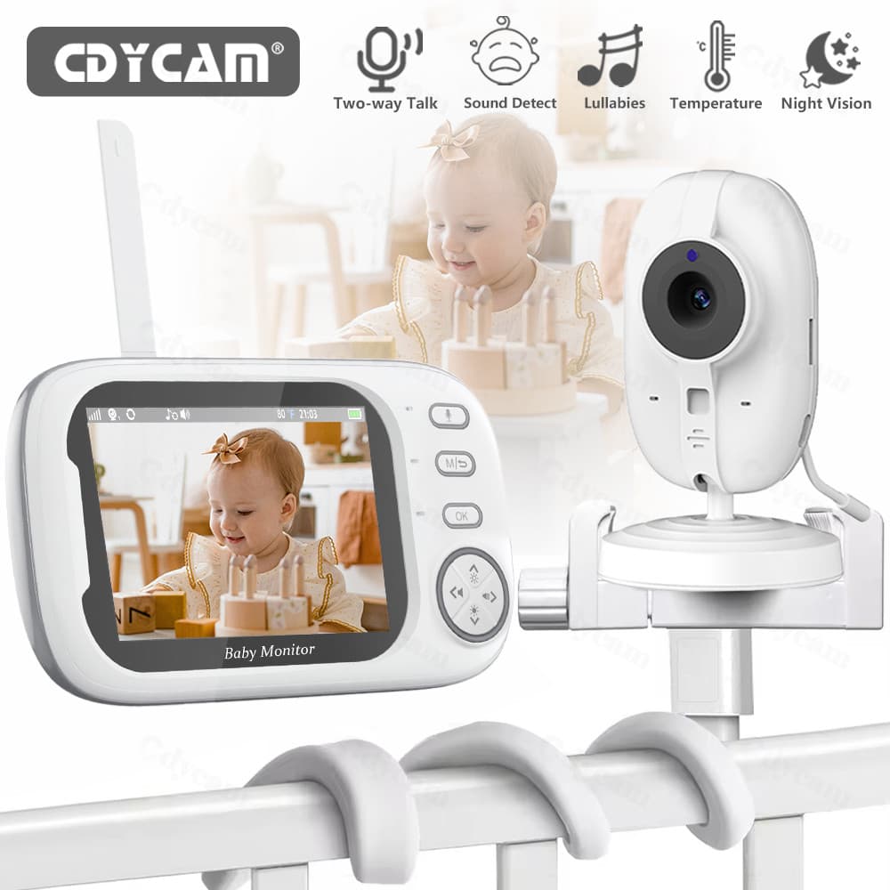 3.5" Vídeo Babá Eletronica,720P Bebê Câmera,Áudio Bidirecional, Monitoramento Temperatura,Visão Noturna, 4X Zoom Digital
