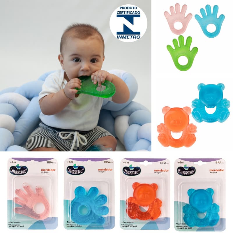 Mordedor de Água Mordedor Massageador Dente Bebê Infantil Mordedor