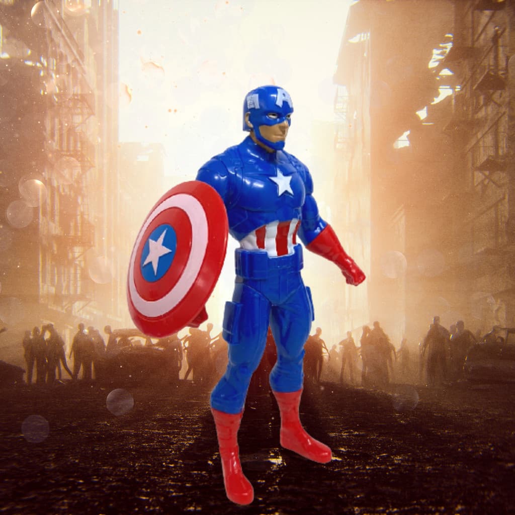 Boneco Capitão América Vingador Marvel Articulados 22 Cm