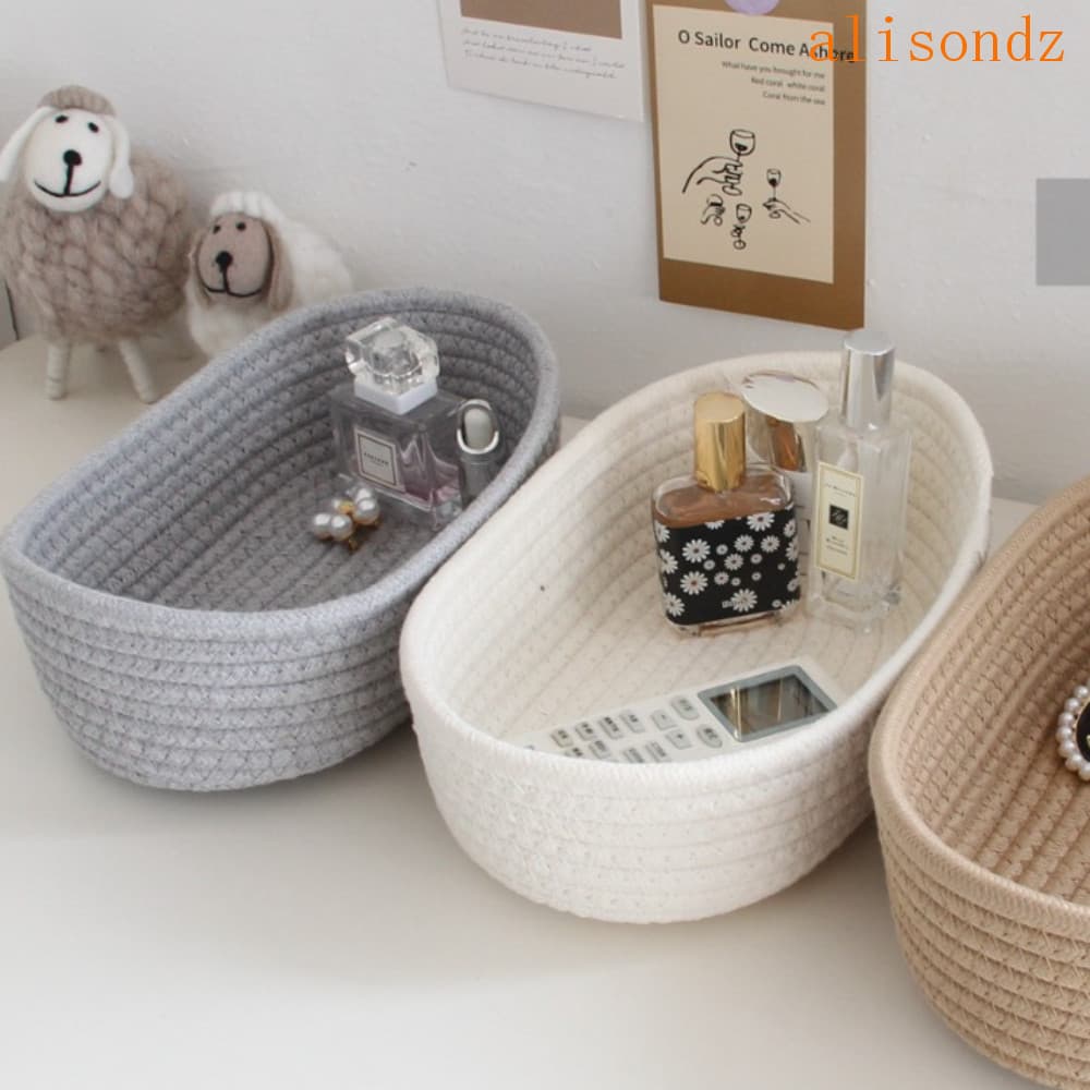 ALISOND1 Cesta De Armazenamento De Mesa Moda Estilo Nórdico Doces Algodão Corda Organizador De Artigos Diversos