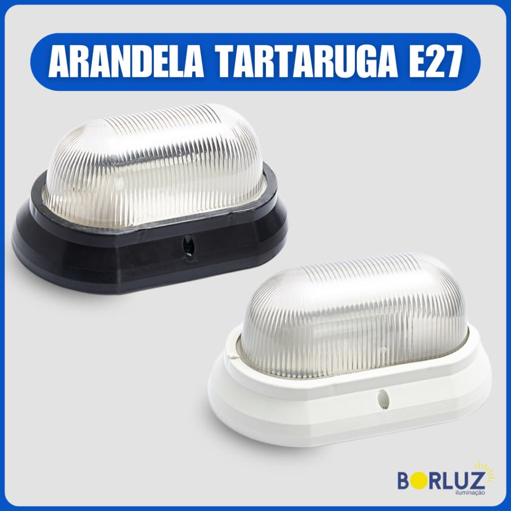 Luminária de Parede Arandela Tartaruga Sem Grade E27 Bivolt Área Externa e Interna 110v 220v