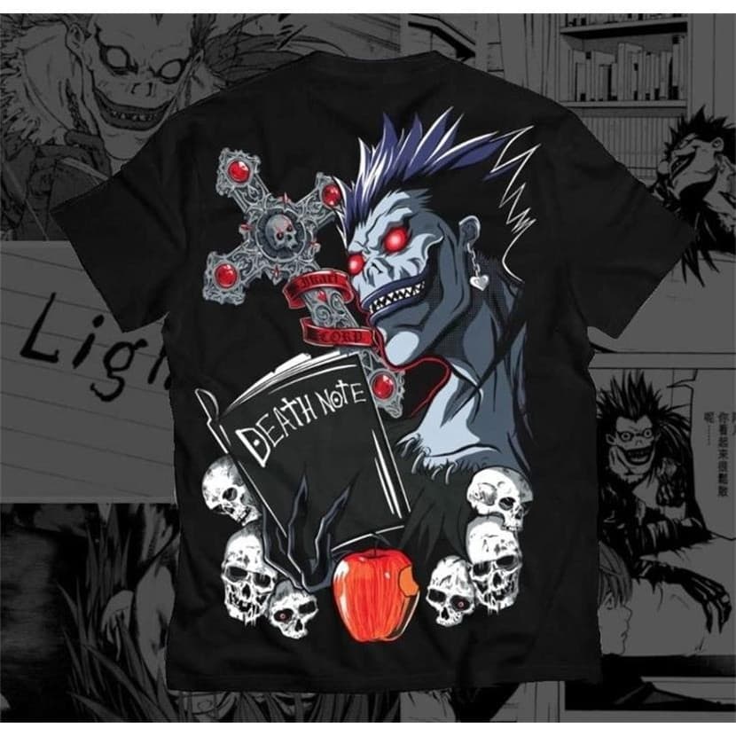 Camiseta Unissex Oversized Plus Size Feminina Masculina   unissex  streetwear death note ryuk caveira mangá anime