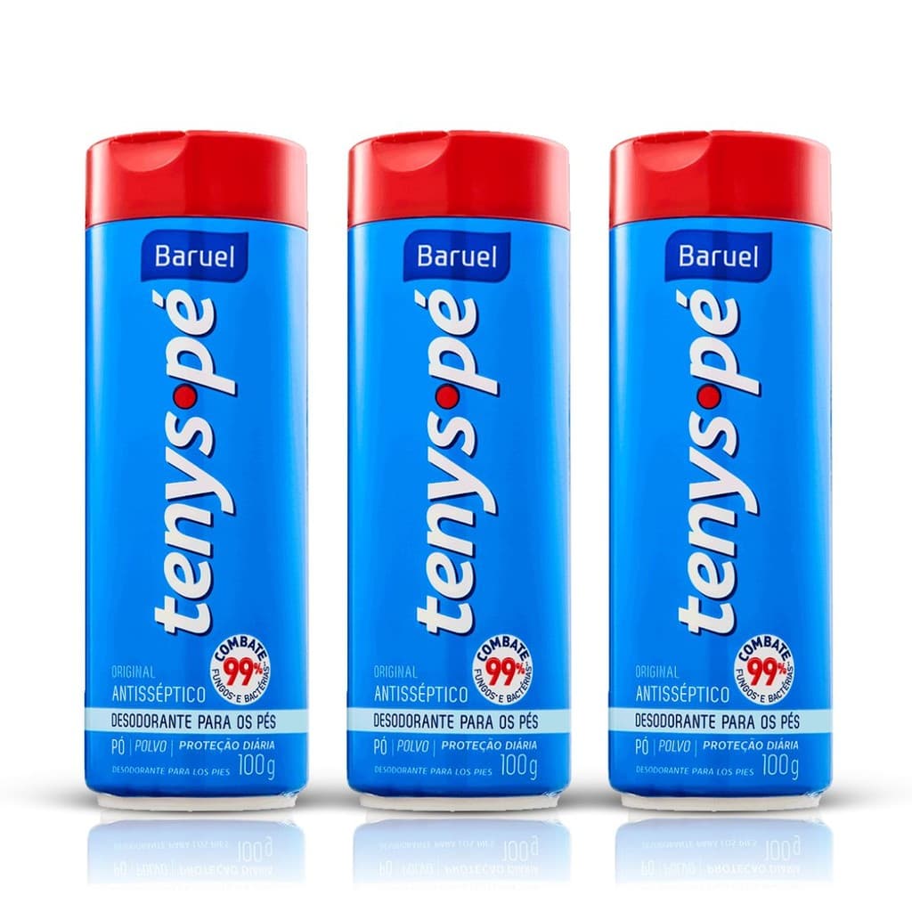 Tenys Pé Original Talco Anticéptico Baruel Desodorante em Pó - 100g