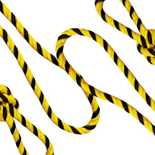 Corda 10mm 100m Zebrada Sinalização Isolamento Segurança Trabalho Amarelo Preto Resistente Original