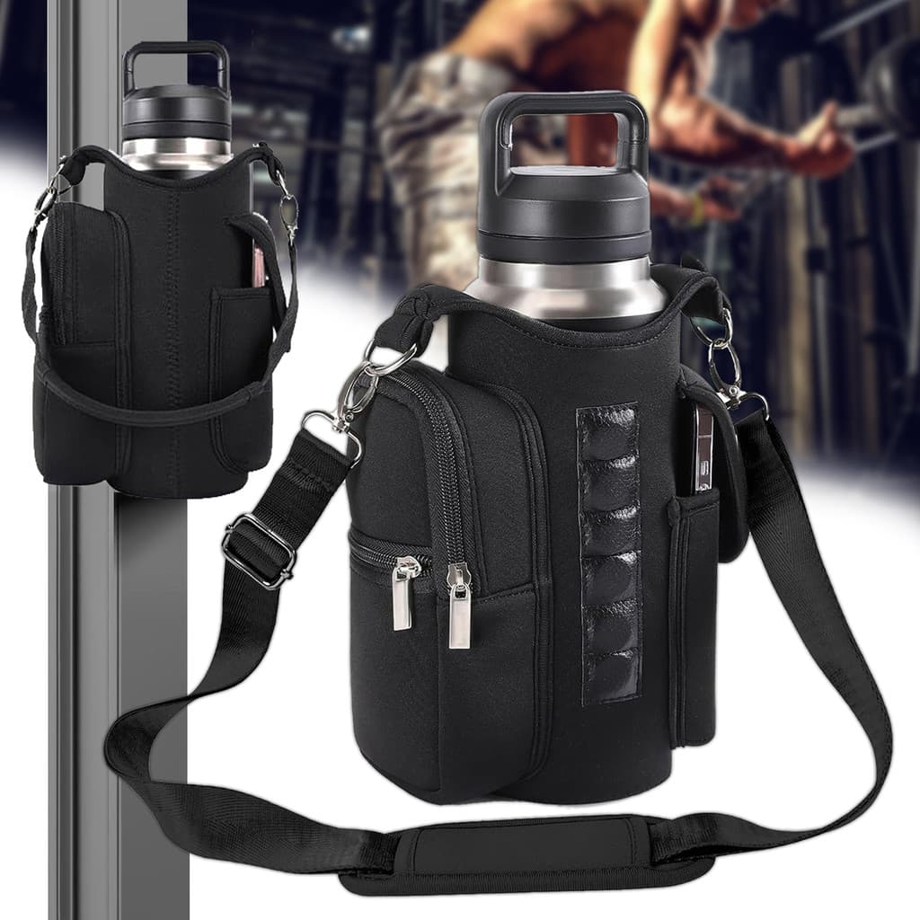 Magnetic gym garrafa de água saco saco crossbody esporte conveniente saco de armazenamento de grande capacidade