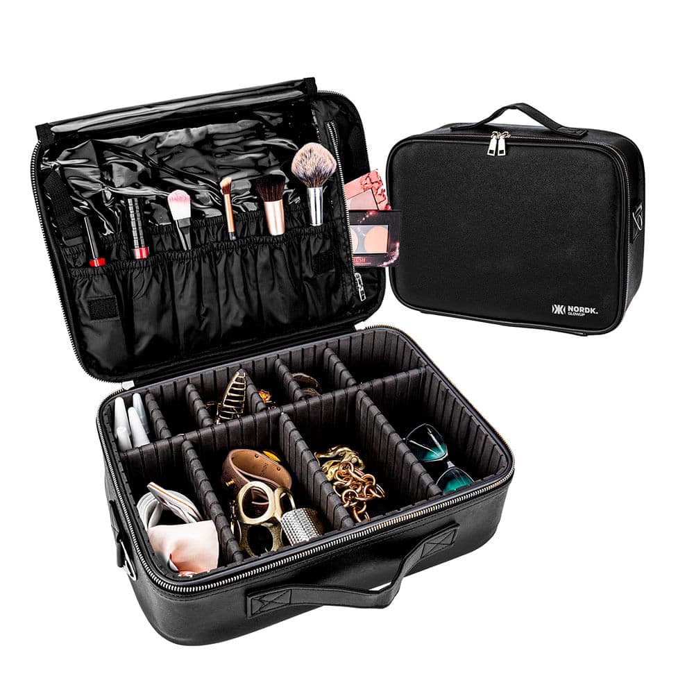 Maleta Bolsa De Maquiagem Cosméticos Nordk GlowUp Divisória Ajustável Case Profissional Make