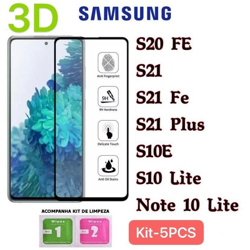 PELÍCULA DE VIDRO 3D Samsung S Todos os modelos S20 FE S21 S21FE S21 PLUS S10E S10 LITE NOTE 10LITE