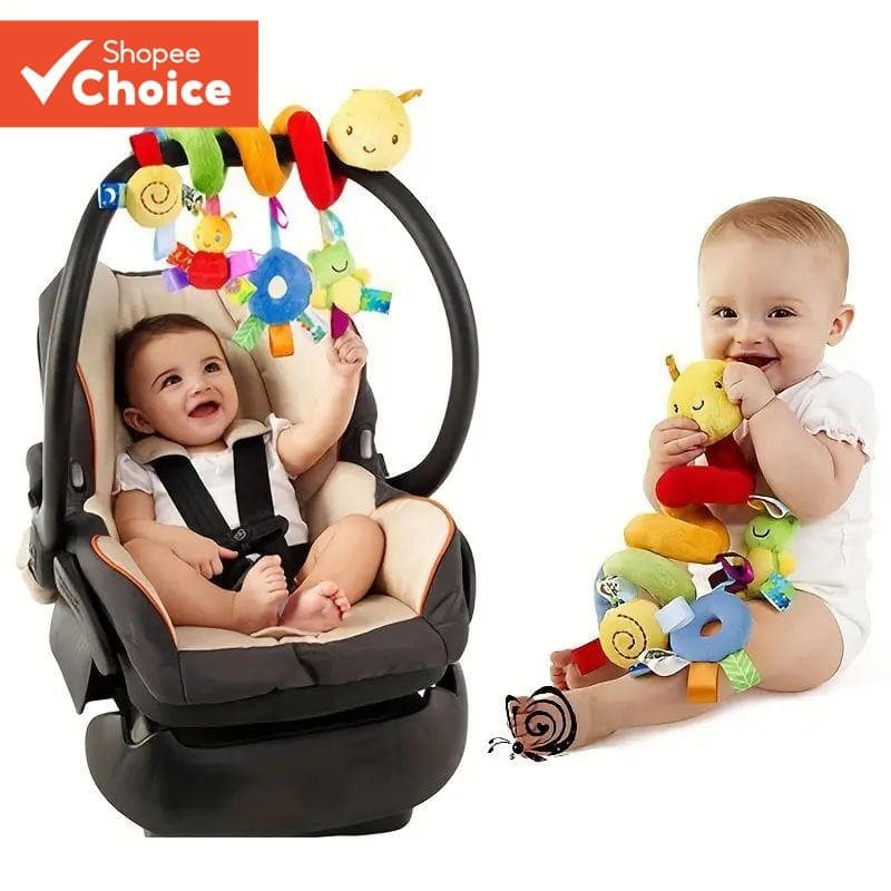 Chocalho em torno do carrinho de bebê torno brinquedo de pelúcia de atividade infantil, pode ser pendurado carro, cama p