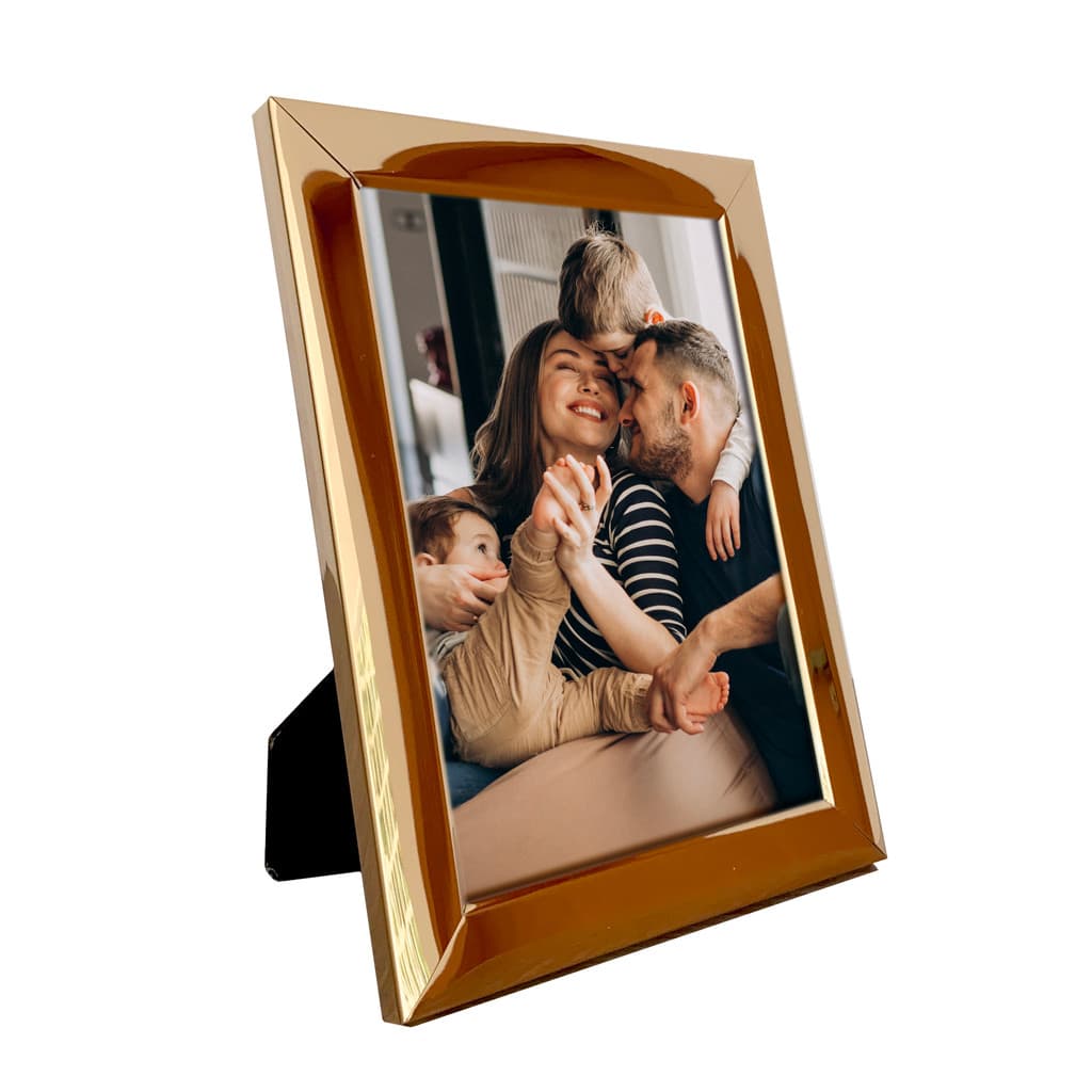 Porta Retrato Foto 15x20 Rosé Gold Borda Grossa - Brilho