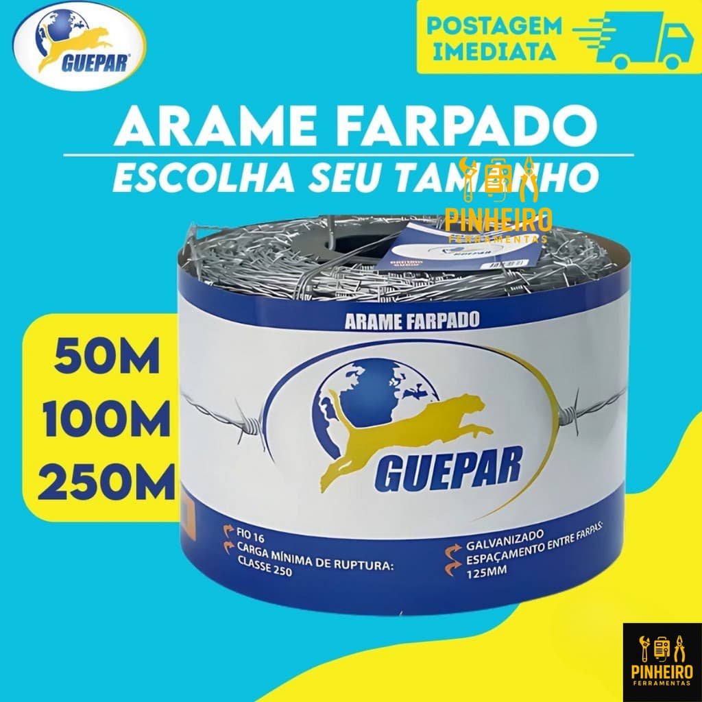 Arame Farpado 250m Galvanizado Alta Resistência Cerca Rural Gado e Segurança