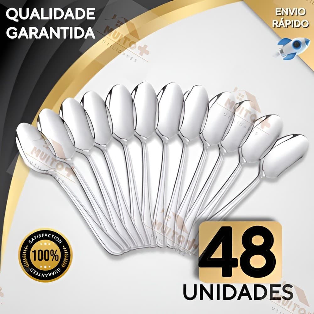 Jogo colher de mesa sopa com 6/12/18/24/36/48 peças em aço inox talher
