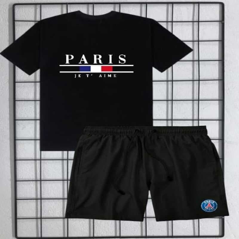 Conjunto Camiseta Algodão DTF + Bermuda Short Tactel