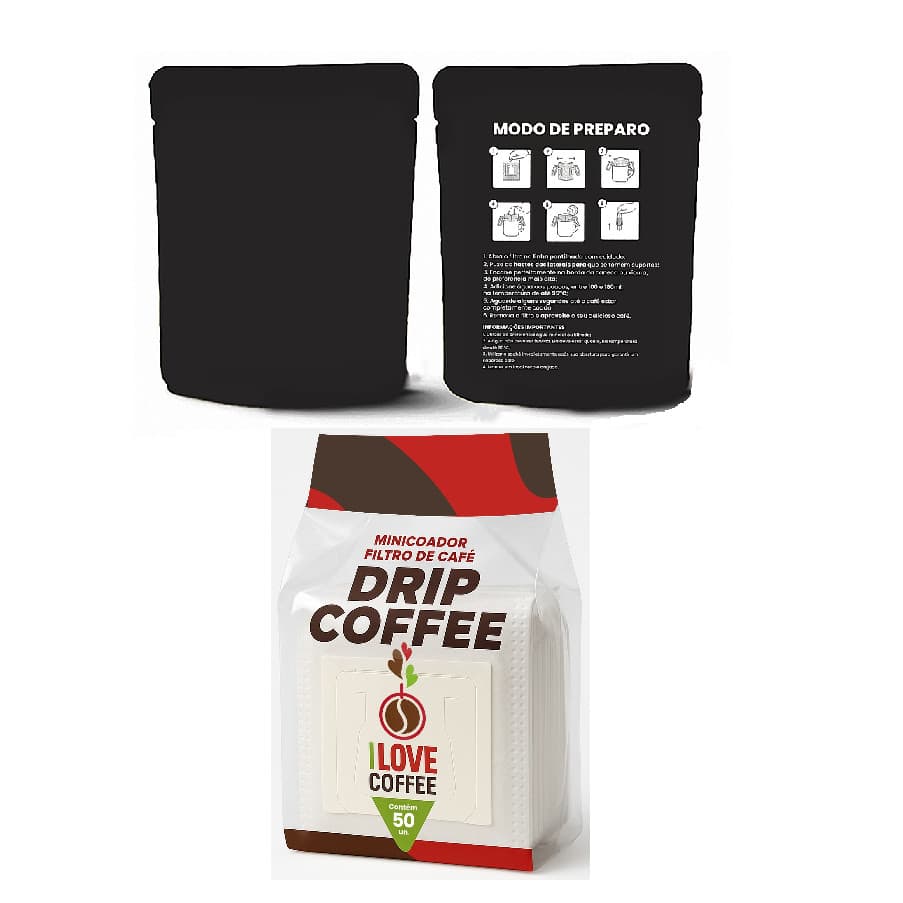 Drip Coffee + Drip Bag Premium Preta - 100un