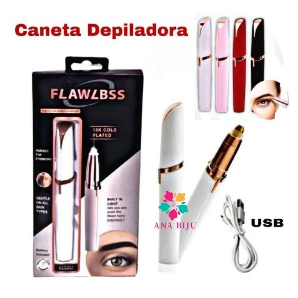 ANA 1108 Caneta Depiladora Para Sobrancelhas,Nariz, Buçu, Elétrica Recarregável USB