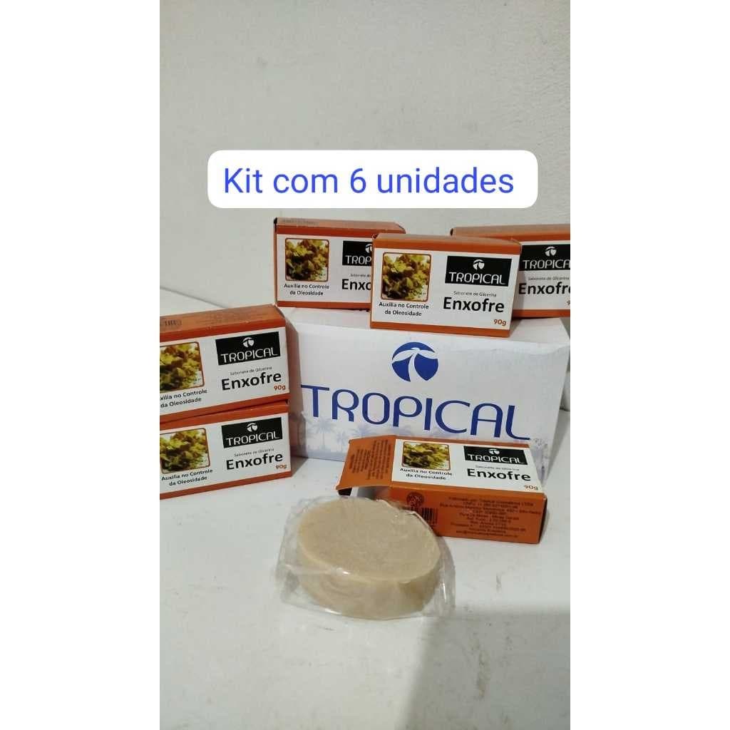 Kit com 6 unid. Sabonete de Enxofre - ORIGINAL TROPICAL -cuidado facial para oleosidade e espinhas