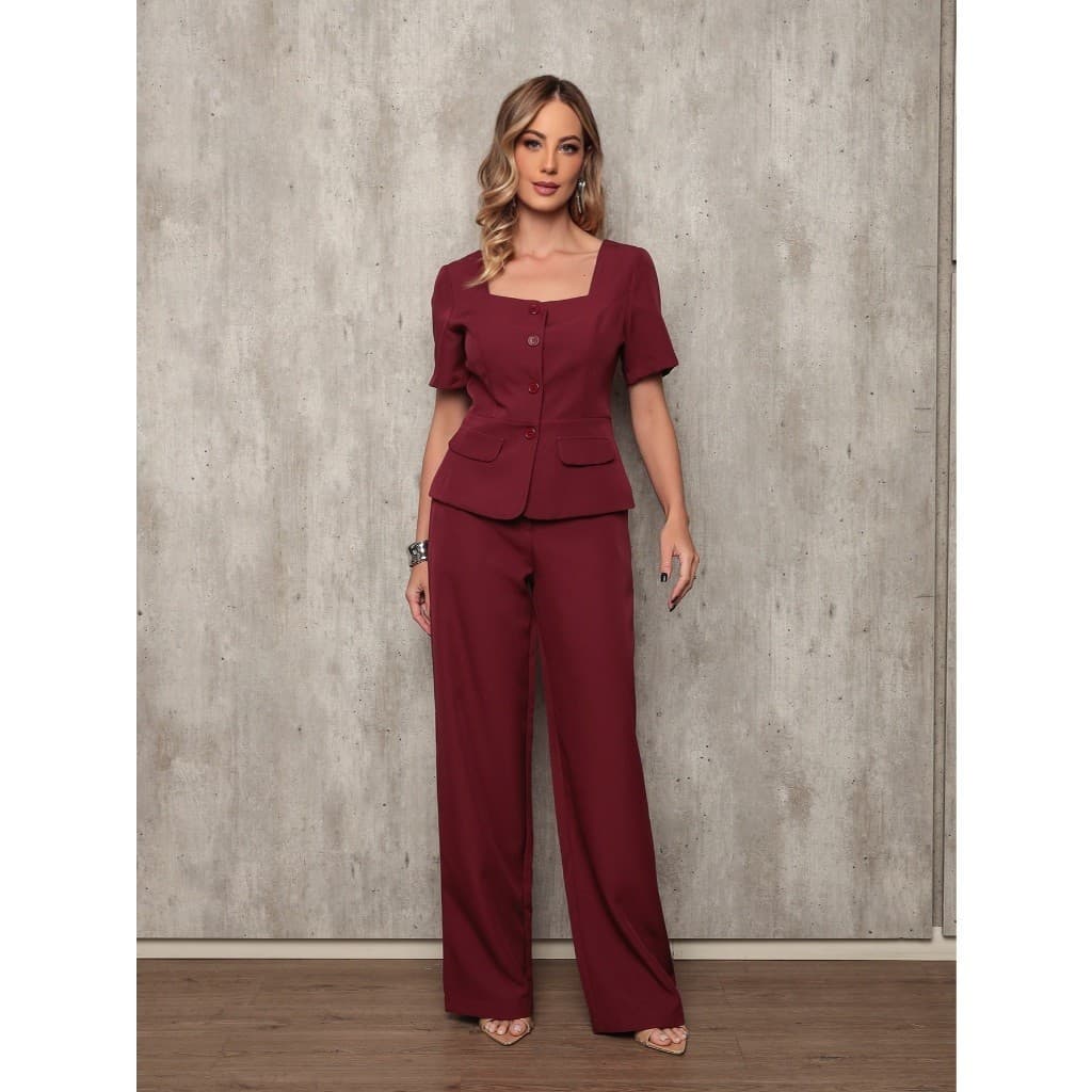 X151 Conjunto Feminino Luxo Colete e Calça - Alfaiataria
