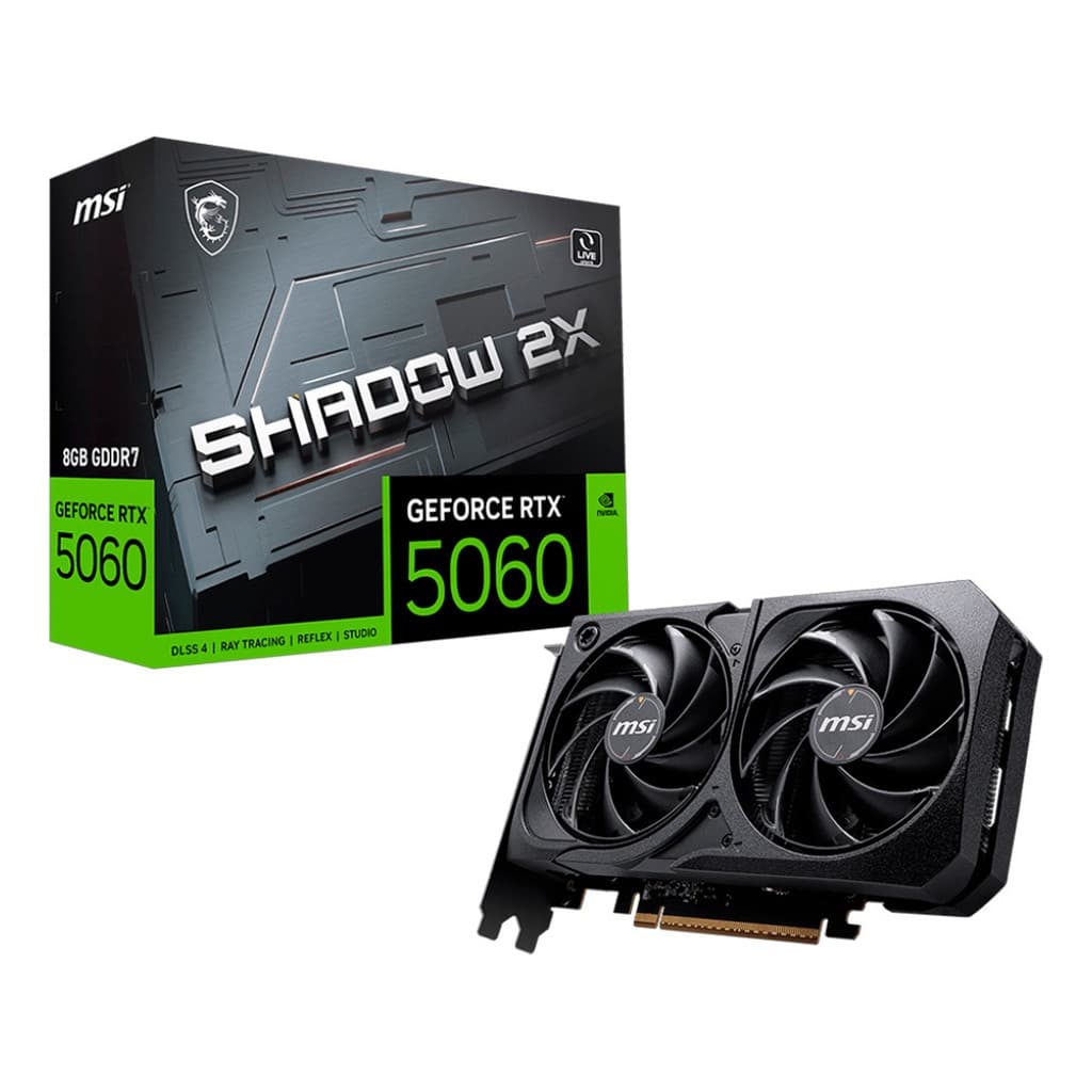 Placa de Vídeo MSI RTX 5060 8GB GDDR7 128 Bits Shadow 2x OC 912-V537-037