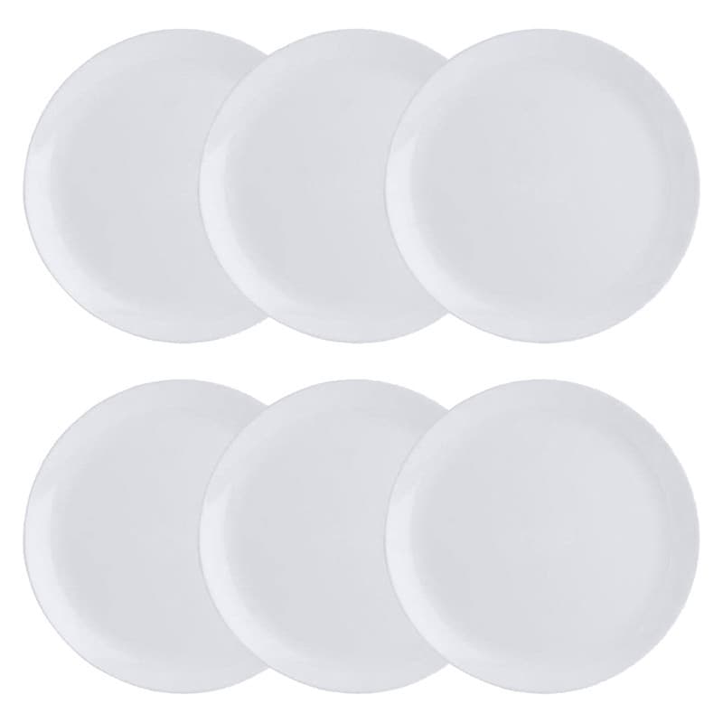 Jogo 6 Pratos Vidro Opaline Raso 26,5cm Restaurante Buffet
