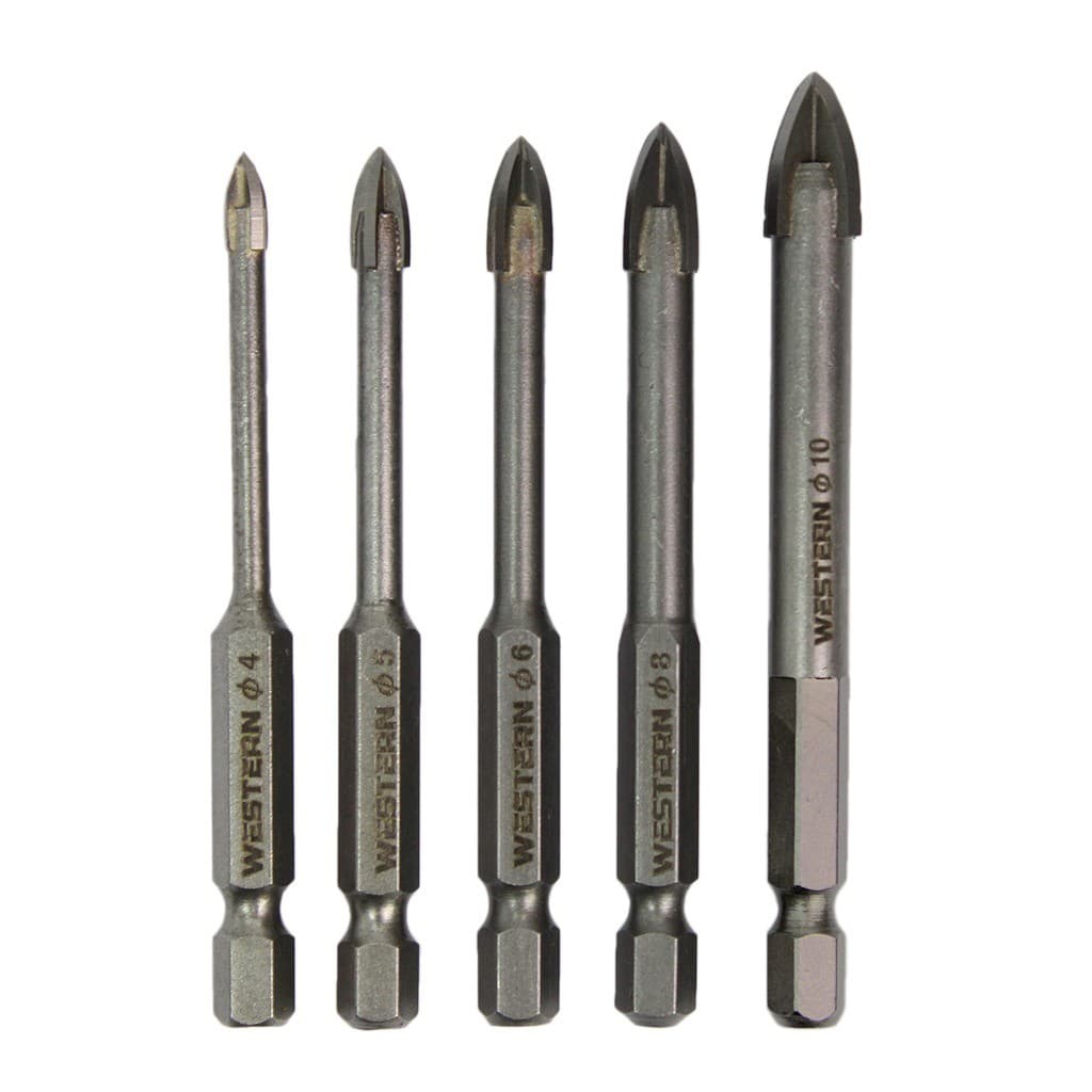 Jogo Kit Brocas Aço Fura Vidro Porcelanato Concreto 5 Peças Compatível