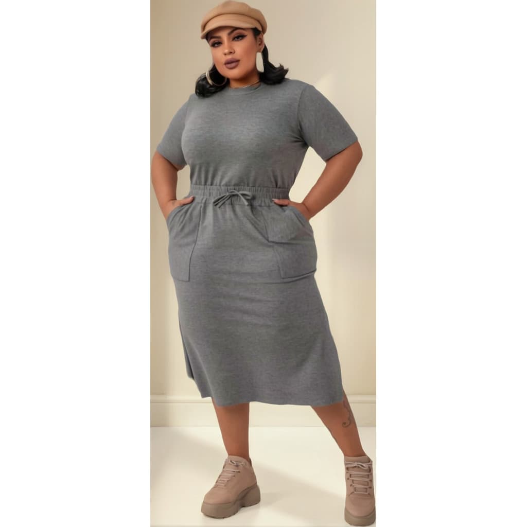 Conjunto  Blusa E Saia Midi Plus Size Promoção