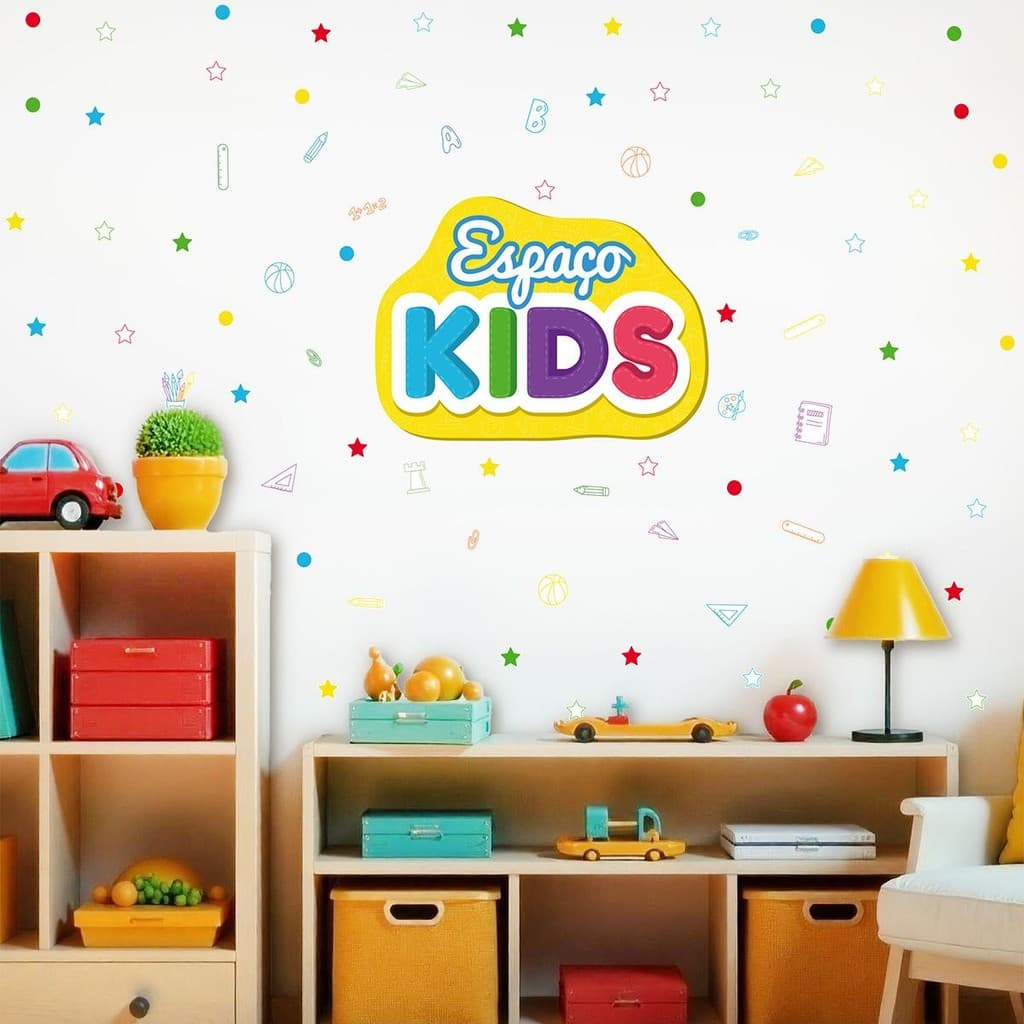 Adesivo Parede Infantil Espaço Kids Lavável Criativo Para Escola Quarto Sala Menino Menina