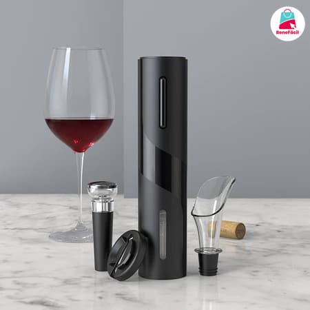 Abridor De Vinho Elétrico Automático Saca Rolha A Pilha Utilidade Doméstica Presente