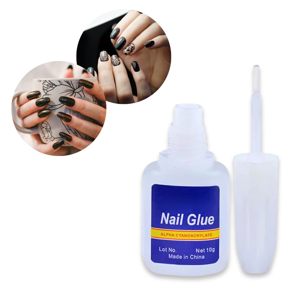 Cola Com Pincel Para Unha Postiças Tips Alongamento Gel Porcelana Forte 10g