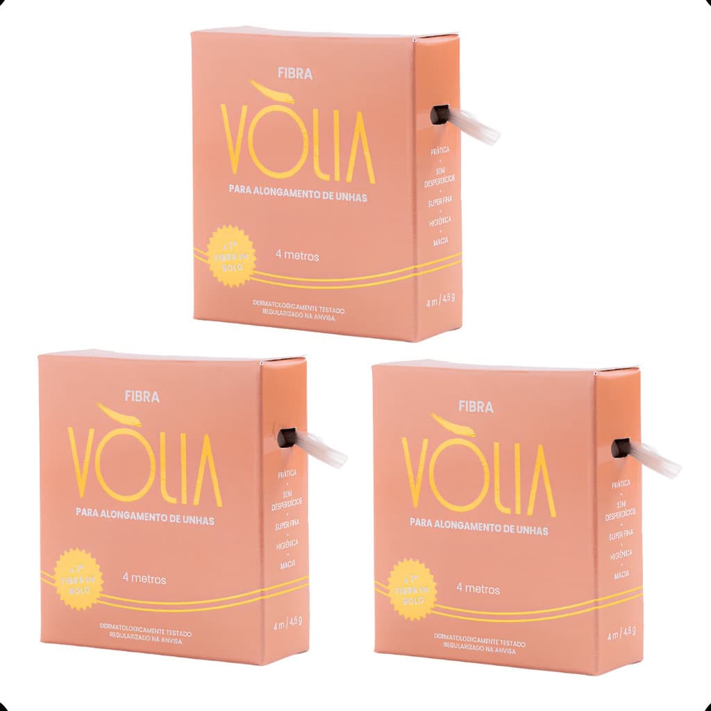 Kit 3 Fibras De Vidro Alongamento De Unhas Volia Rolo 4m