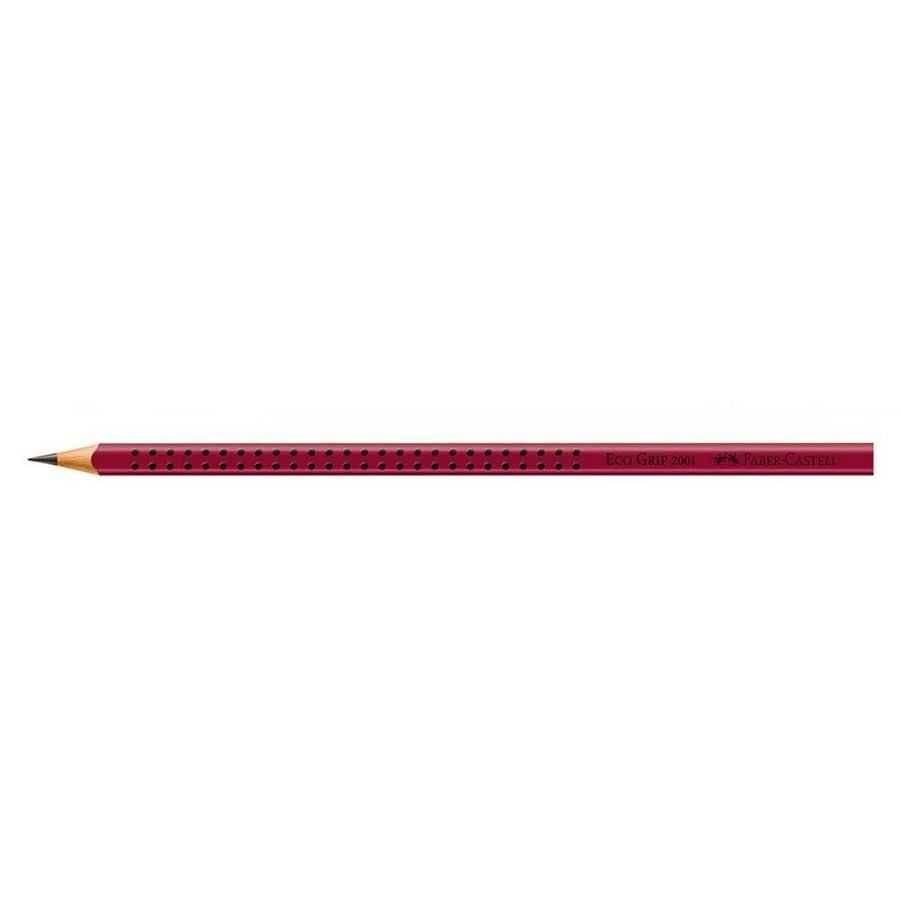 3 x Lápis preto n.2  Trinangular Grip Vermelho Faber Castell