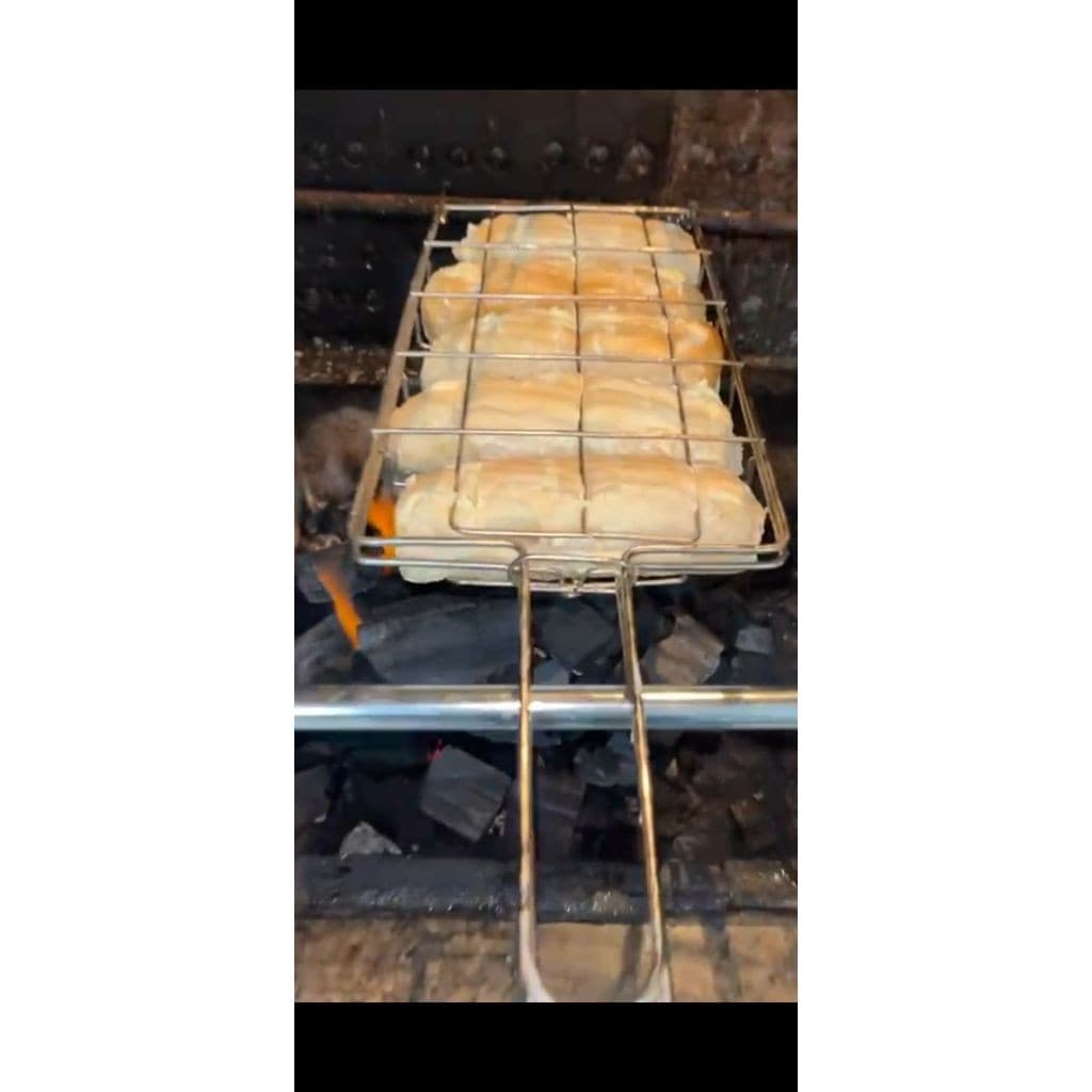 Grelha Churrasqueira para Pão de Alho e Milho Aço niquelado Resistente praticidade Acabamento