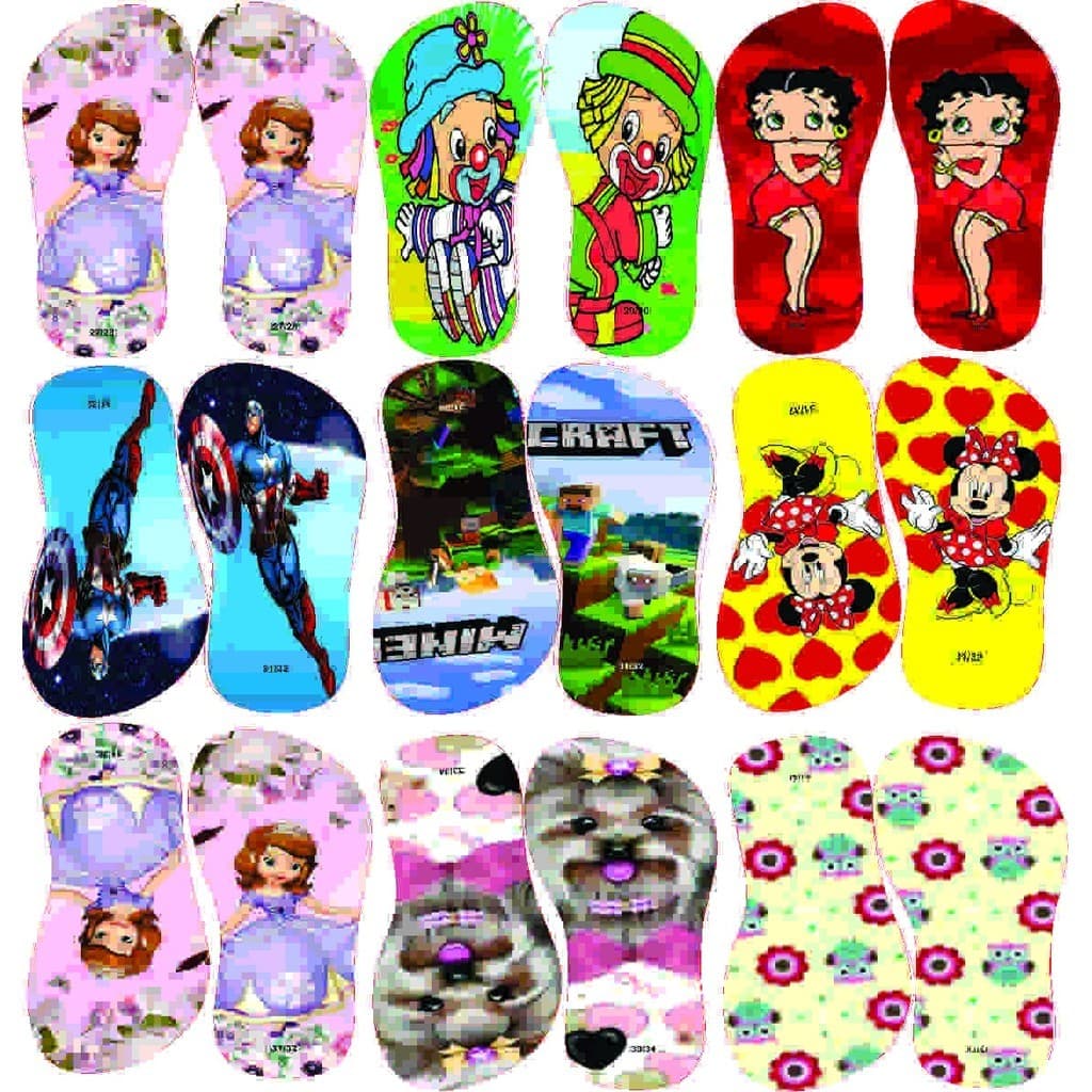 Folhas Estampas para Sublimação e Fabricação Chinelos 100 Pares Prontas 23/24 À 41/42