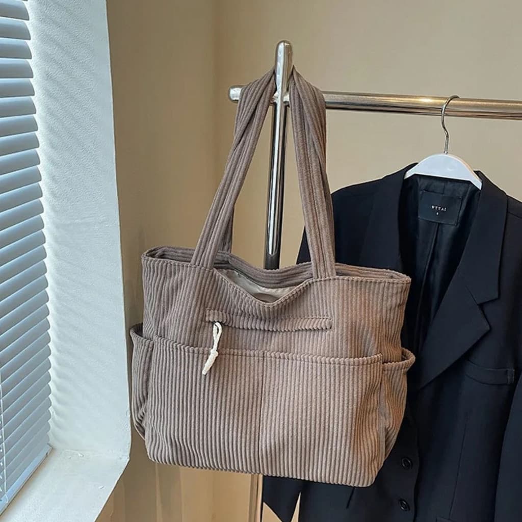Bolsa De Moda Simples Ombro De Veludo Feminina Grande Novo Estilo