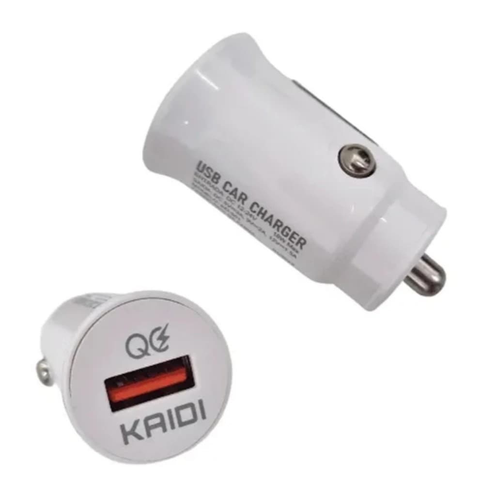 Carregador Veicular Turbo Usb QC3.0 18W Kaidi Evita Desencaixe KD501