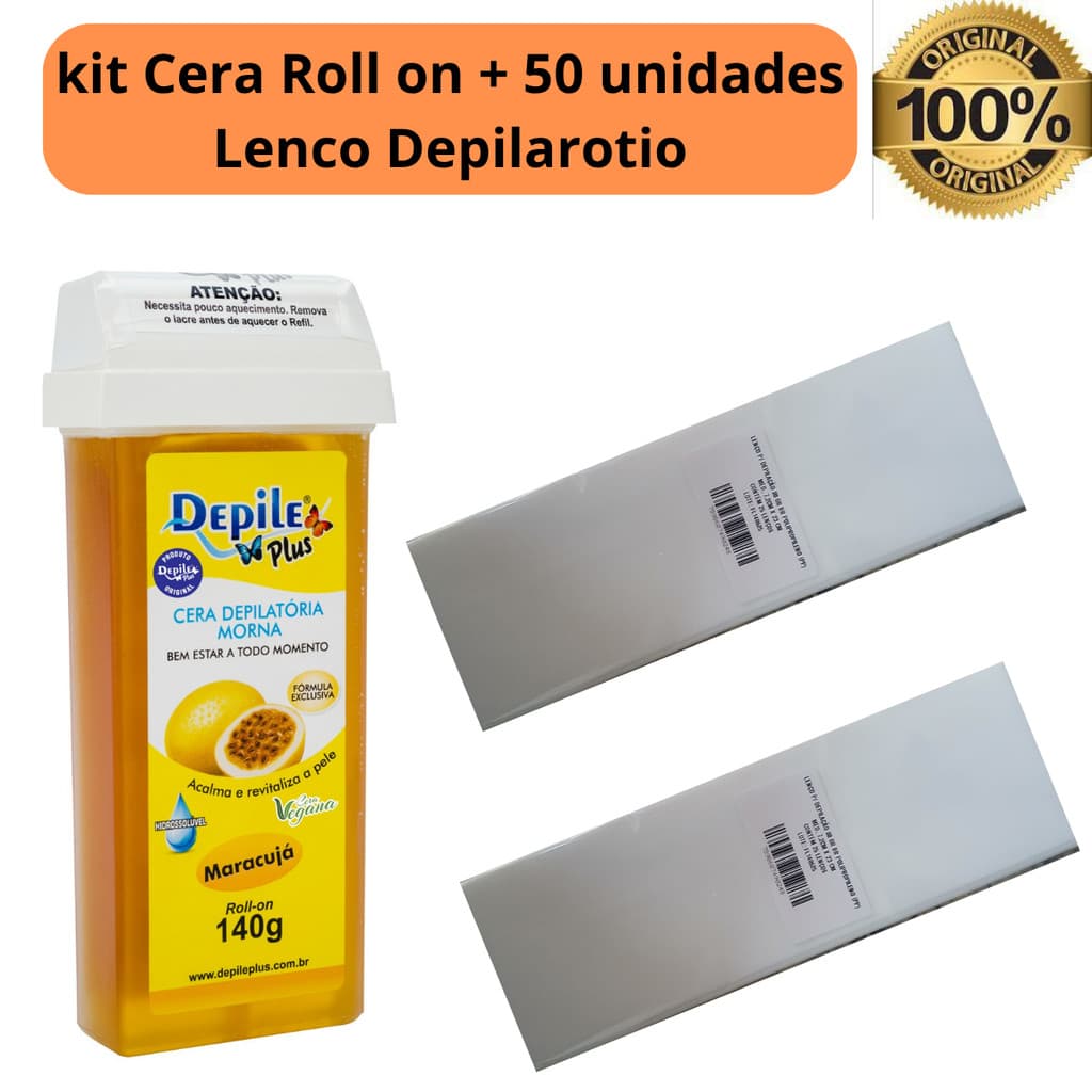 Kit Depilação Profissional Depile Plus - Roll-on + 50 Folhas TNT - Resultado Suave e Prático