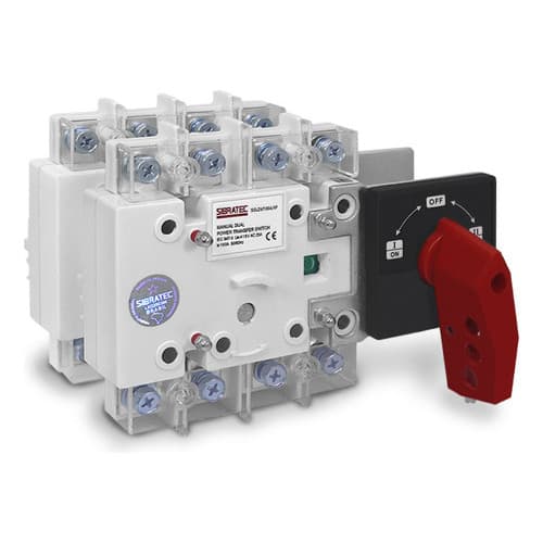 Chave Transferência Manual Tetrapolar Rede/Gerador 100A - 4 pólos