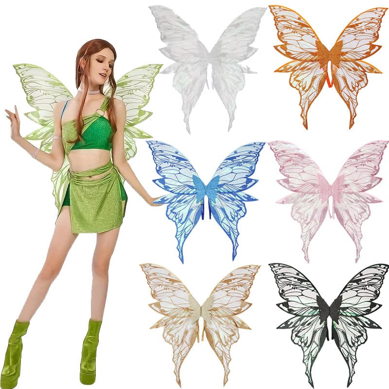 Simulação Elfo Asas De Fadas Decoração Traseira Festa De Férias COS Vestir-Se Crianças Adulto Carimbo Borboleta Anjo Var