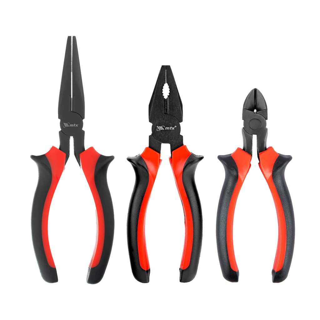 Kit 3 Alicates 6" (Universal + Diagonal + Meia Cana) MTX Multiuso