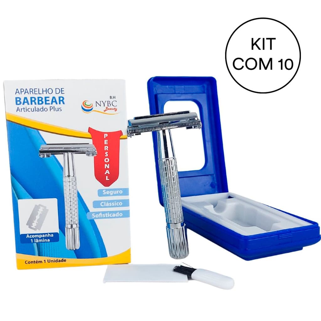 Kit 10 Aparelho De Bardear Articulado Aço Inoxidável NYBC