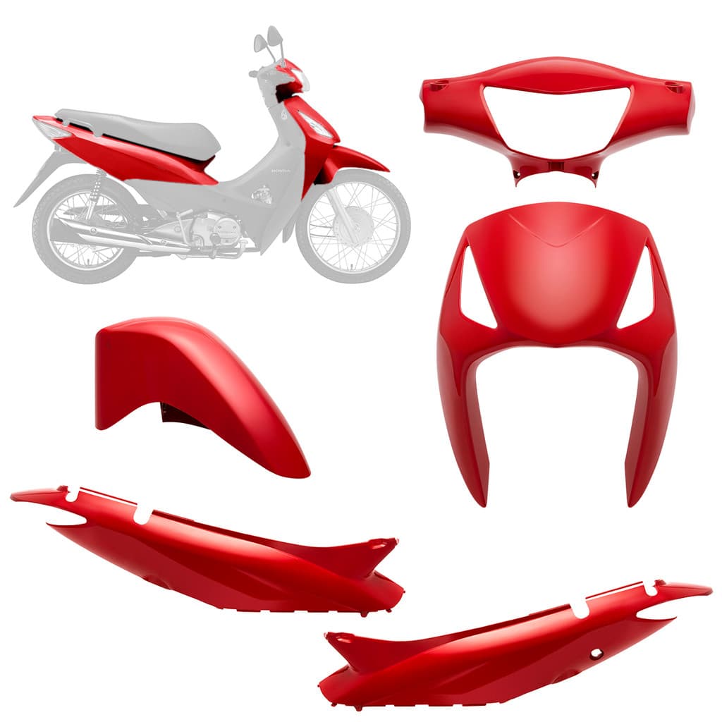 Conjunto Kit Carenagem Pro Tork 4 Peças  Biz 125 2006 2007 2008 2009 2010 Modelo Original