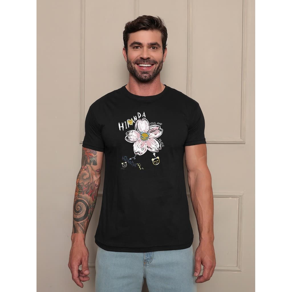 Camiseta flor fabrica Streetwear Camisa Masculina Unissex Flor 100% Algodão Blusa Masculina  Lindo-COSPLAY/Trajes  Festa