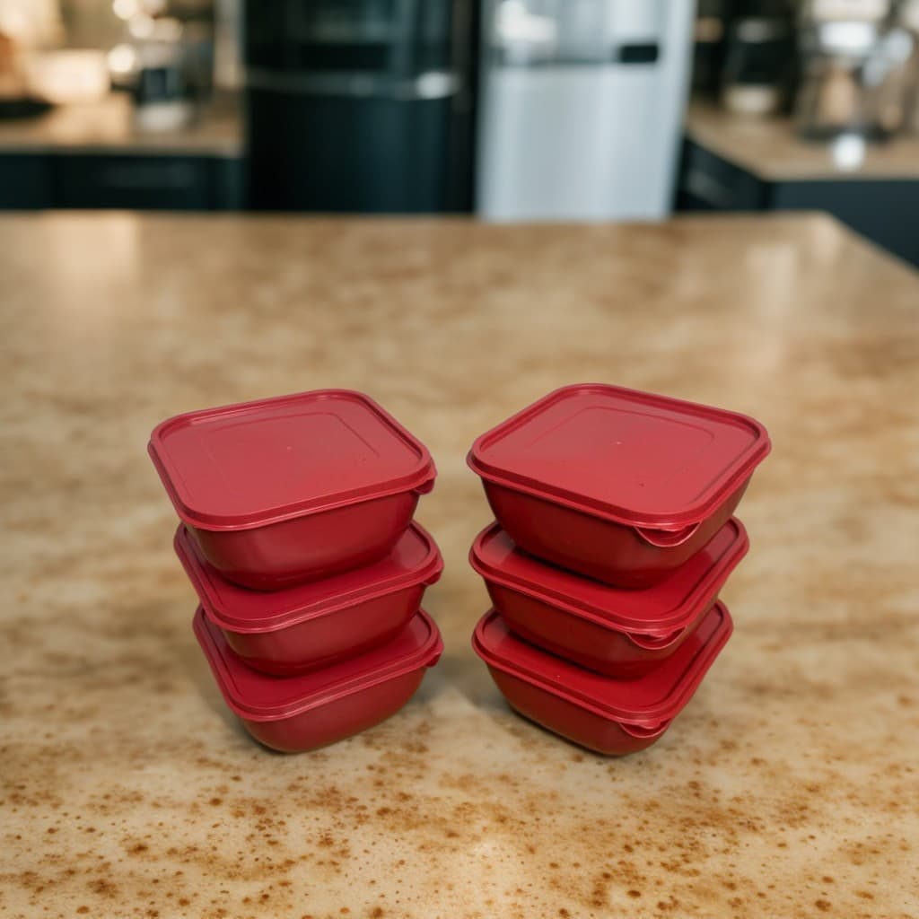 Potes Plásticos - Formato Quadrado - Kit com 6 unidades - 1 Litro cada - Vasilha/ Marmita