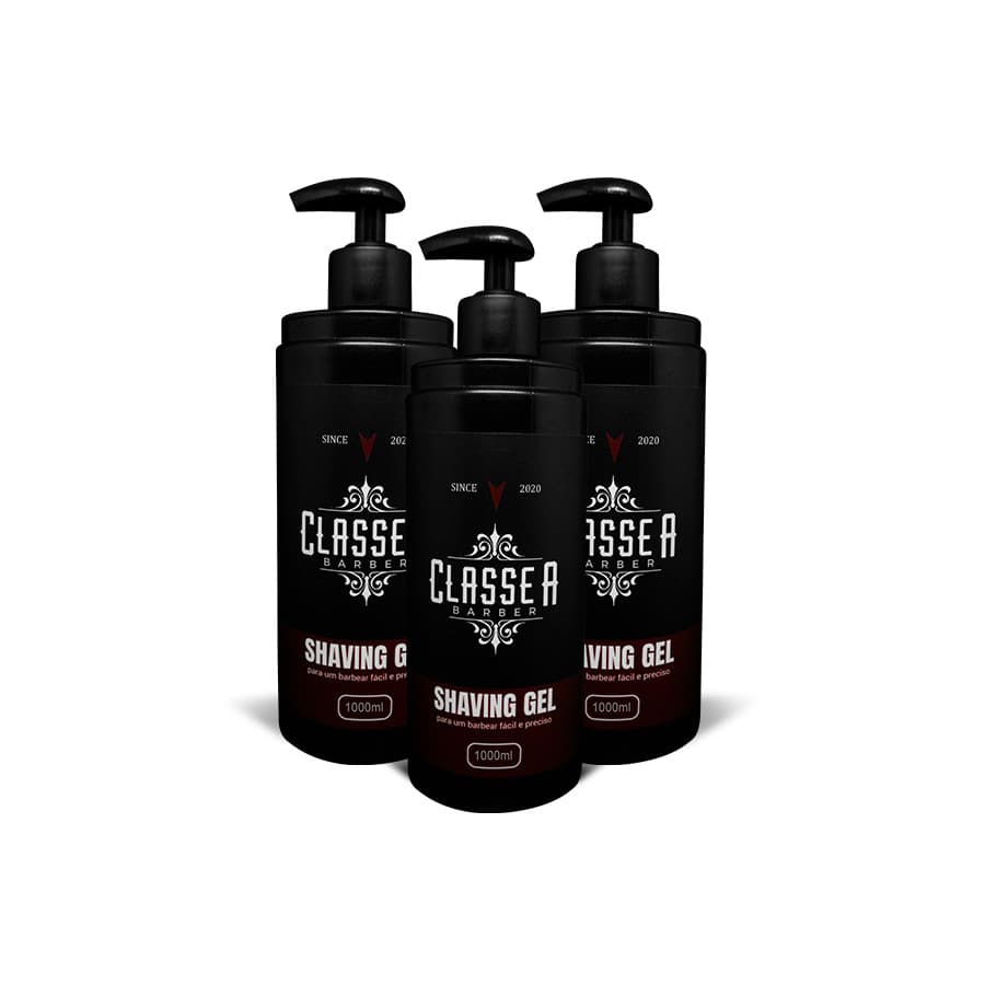 SHAVING GEL PARA BARBEAR REFRESCA HIDRATA NAVALHA 1KG - 3 UN - CLASSE A