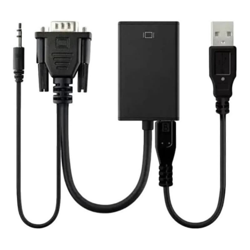 Cabo Mini Convesor Vga Para Hdmi Com Áudio E Vídeo Full Hd