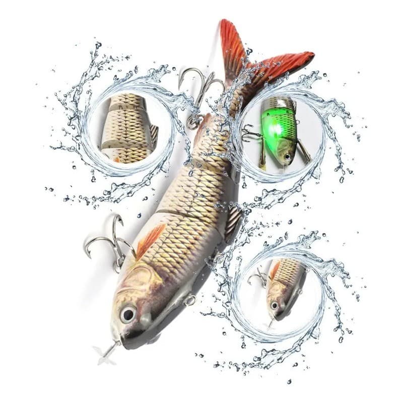 Isca Robótica Elétrica Recareável Led Peixe