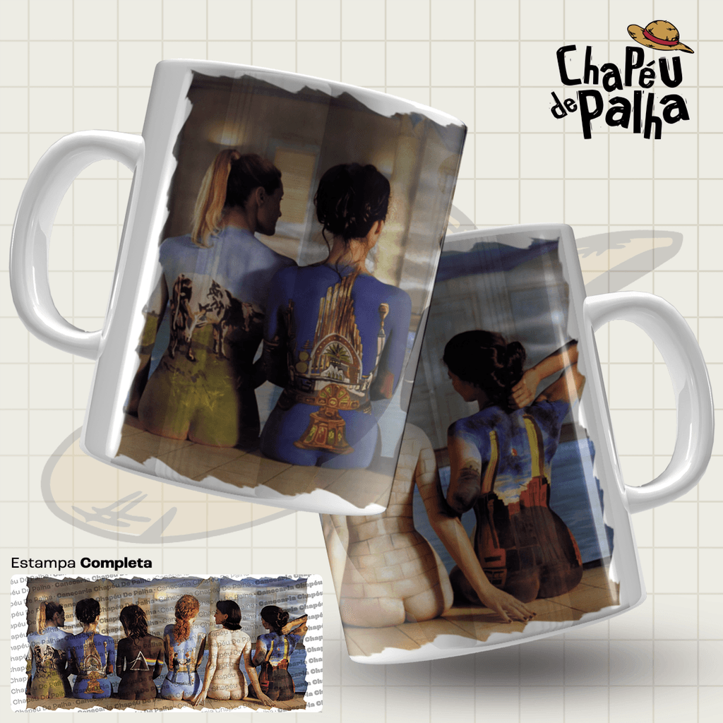 Caneca Música Porcelana 325ml – Presente Musical - Rock - Pink Floyd