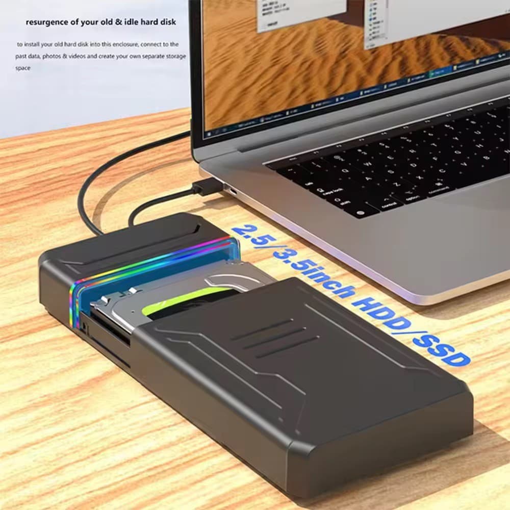 Case HD SSD Externo 2.5 e 3.5 Polegadas USB 3.1 Tipo C Knup KP-HD844
